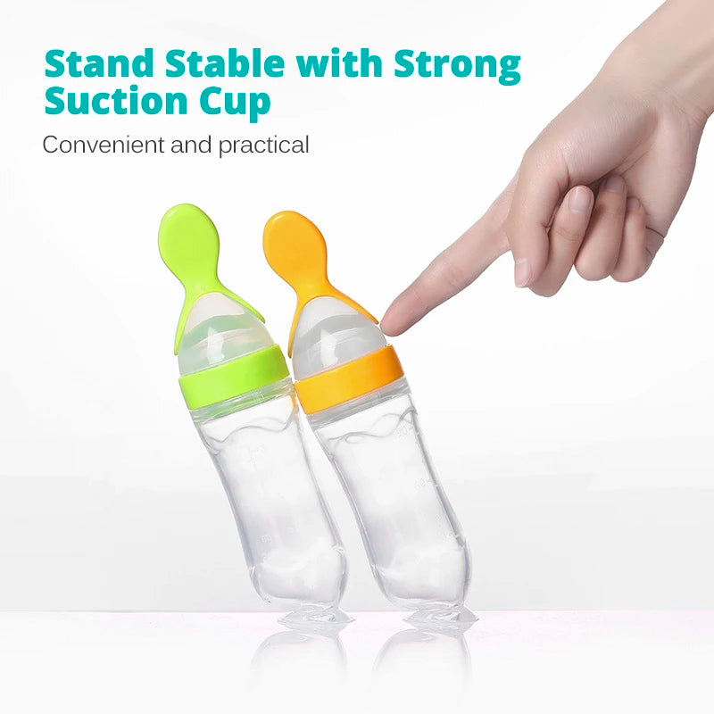 Silicone Baby Bottle With Spoon