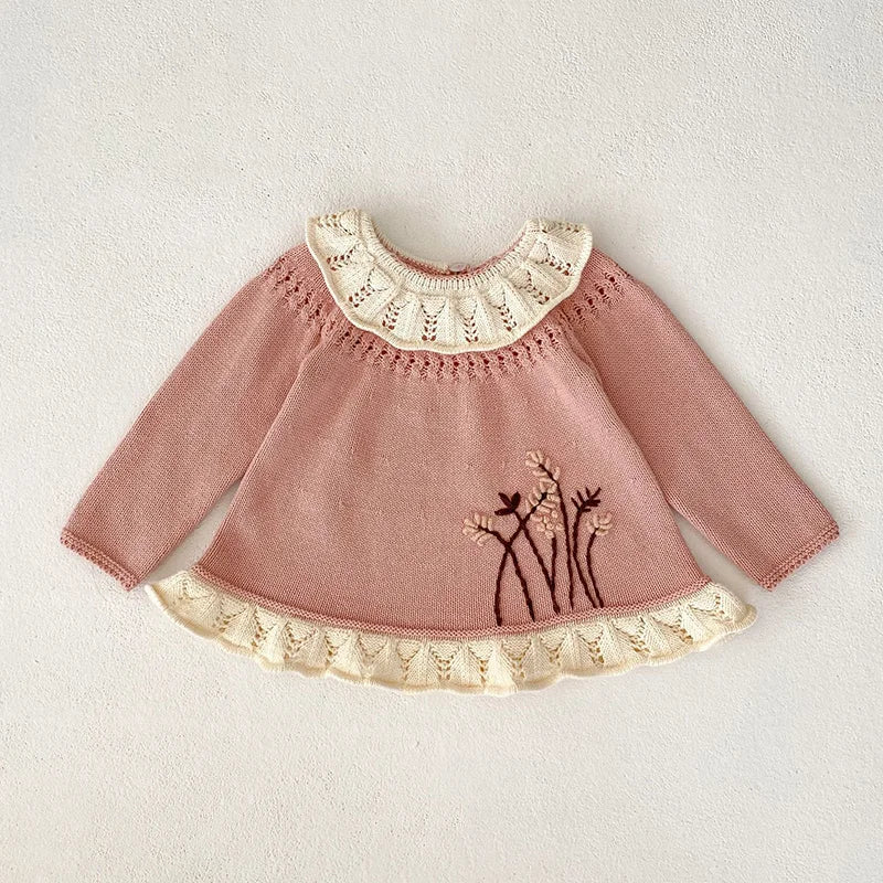 MILANCEL Baby Girl Sweaters And Flower Shorts 2 Pcs Suit