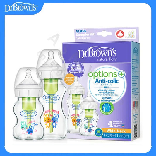 Dr. Brown's newborn glass baby bottle, 150ML + 270ML combination set