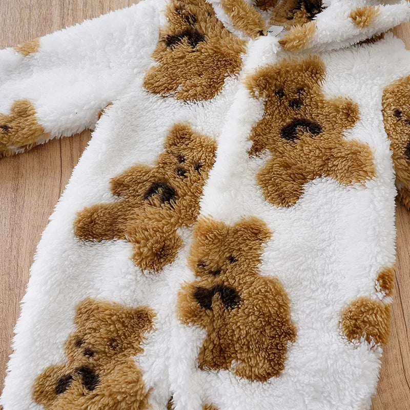 Long Sleeved Baby Jumpsuit, Teddy Bear