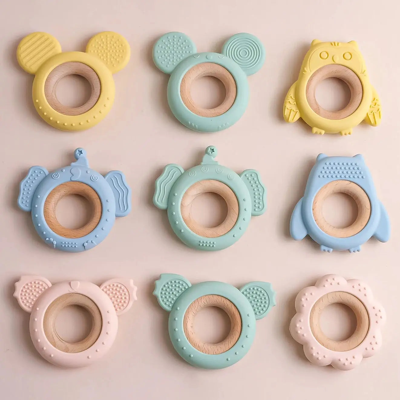 Teether For a Baby Silicone/Wooden