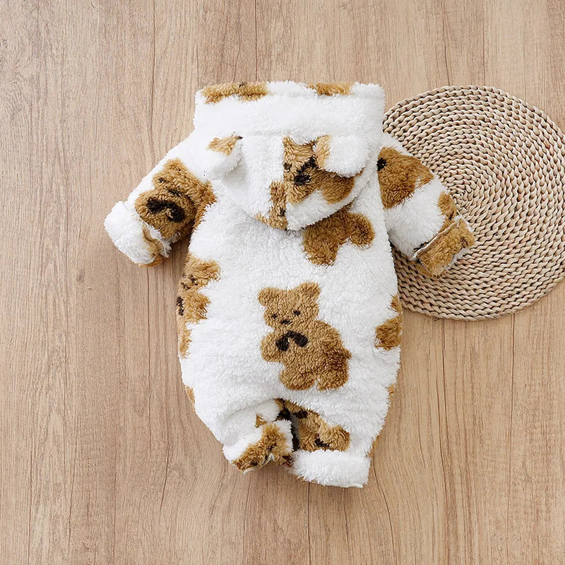 Long Sleeved Baby Jumpsuit, Teddy Bear