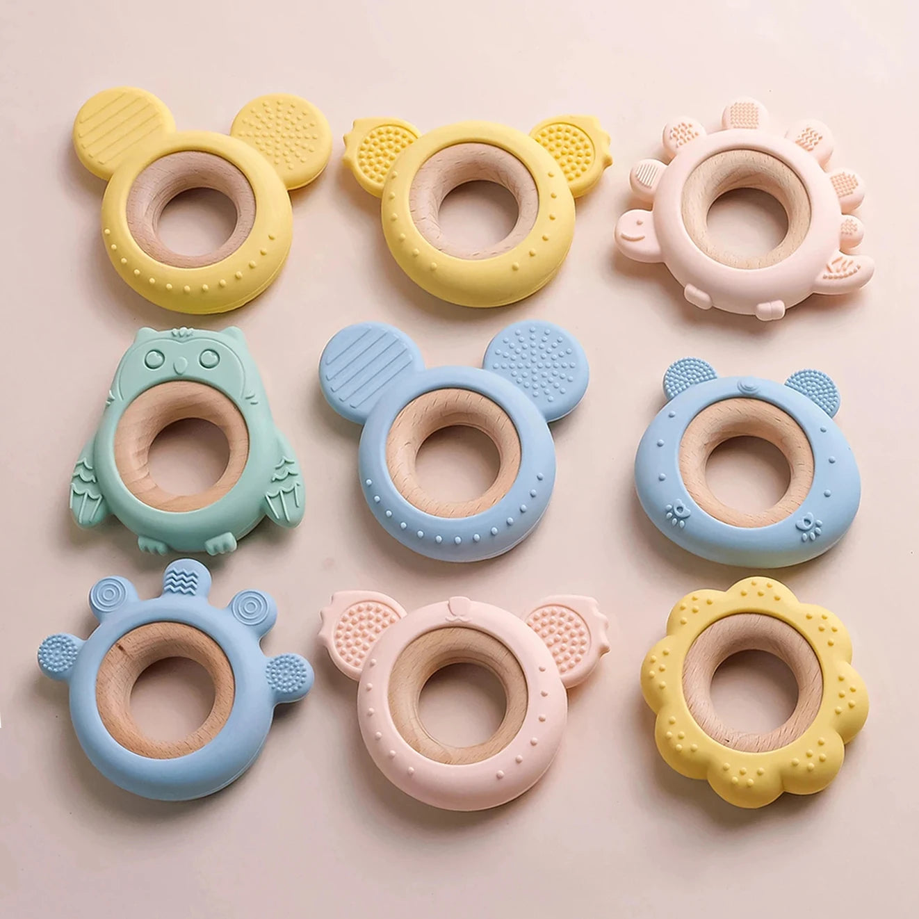 Teether For a Baby Silicone/Wooden