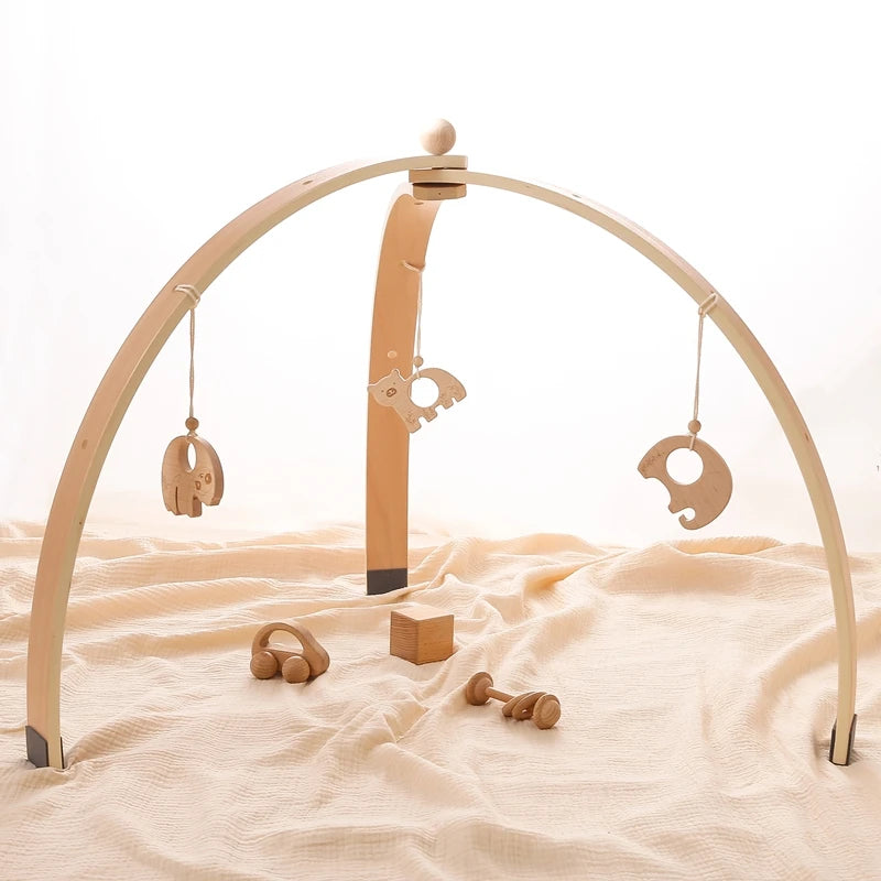 Natural Wooden Baby Gym Triangular