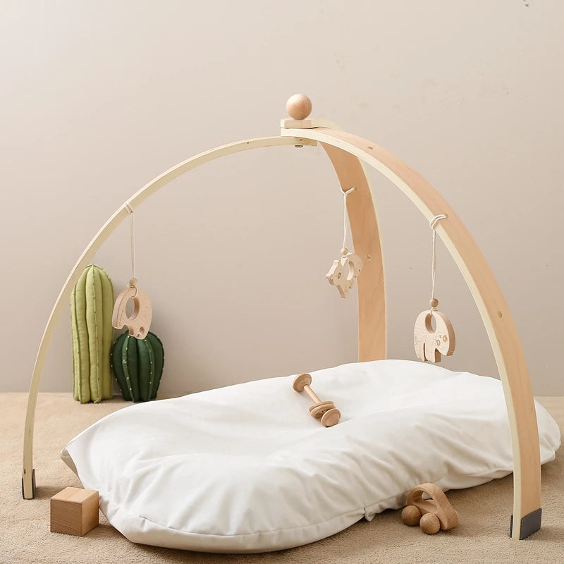 Natural Wooden Baby Gym Triangular