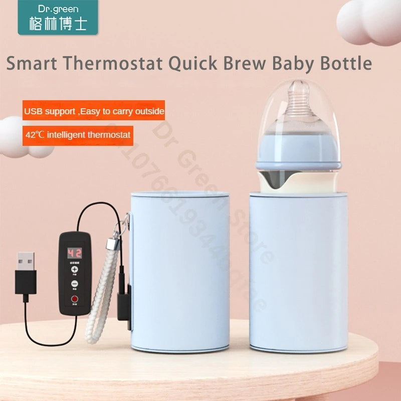 Dr.Green Newborn Baby Bottle Set, PPSU Smart Thermostat 150+240