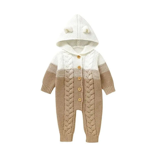 Winter Long Sleeve Infant Unisex Jumpsuits Hooded