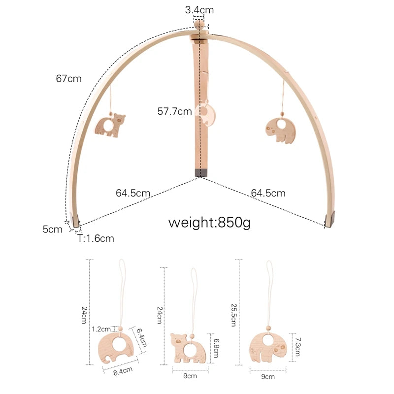 Natural Wooden Baby Gym Triangular