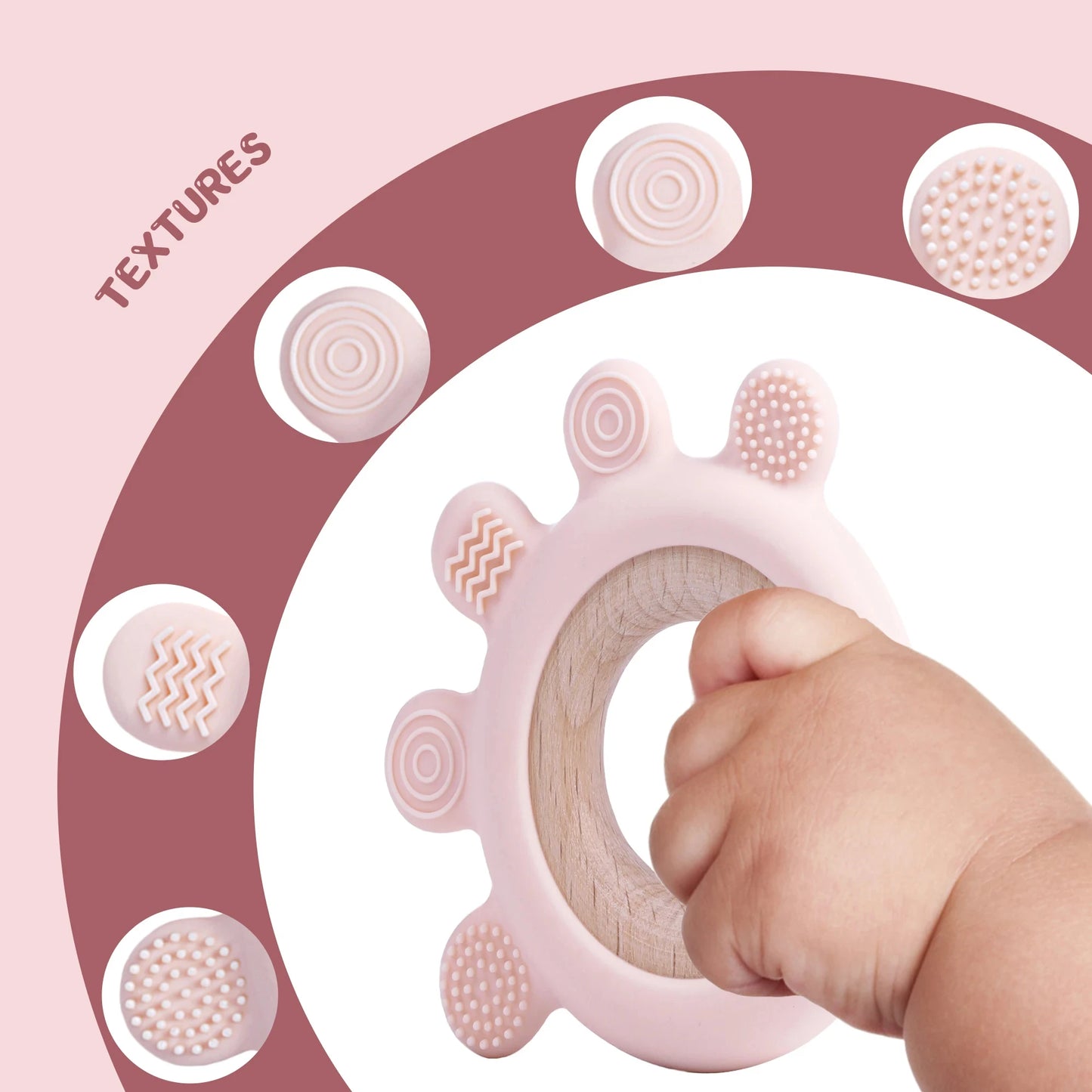 Teether For a Baby Silicone/Wooden