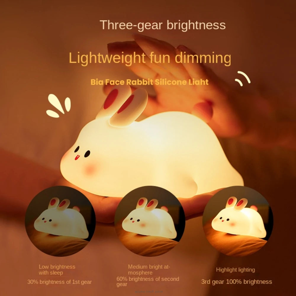 Bunny Silicone Night Light Touch-sensitive