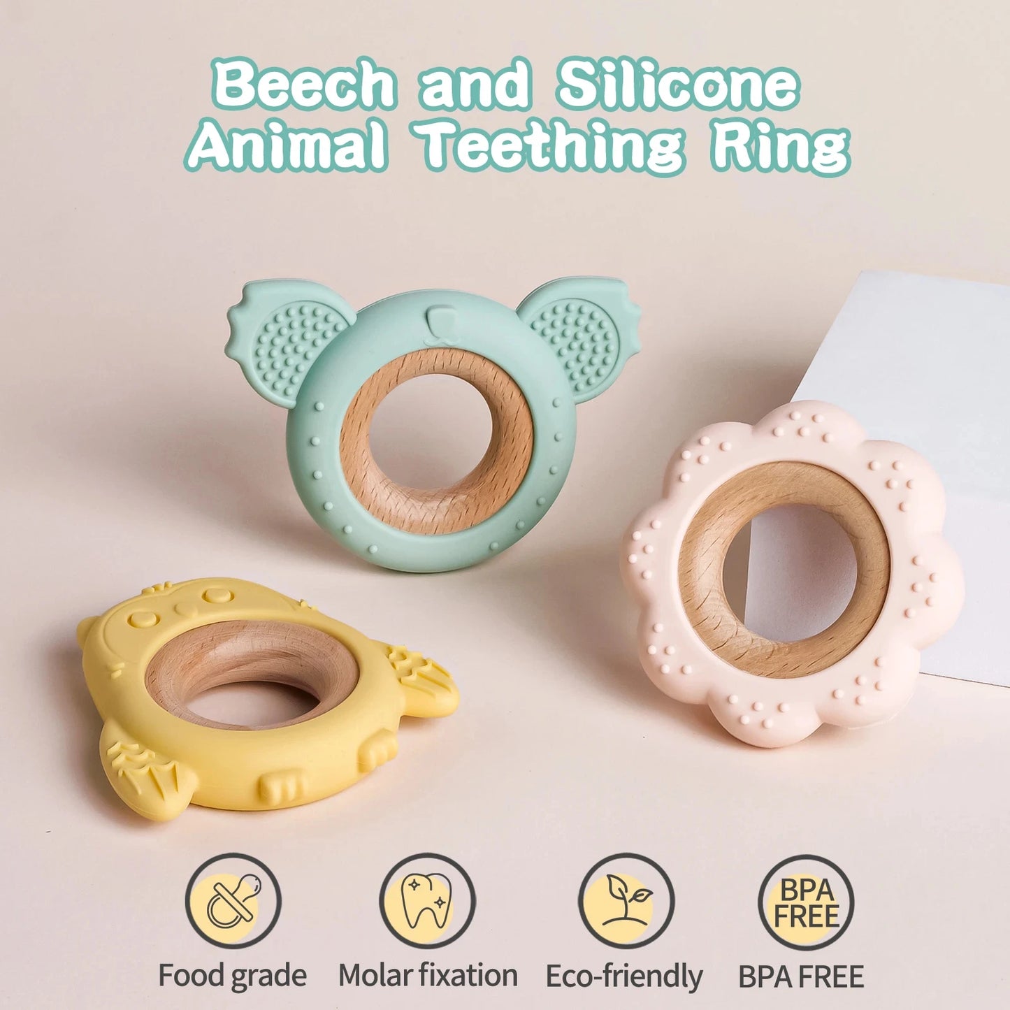 Teether For a Baby Silicone/Wooden