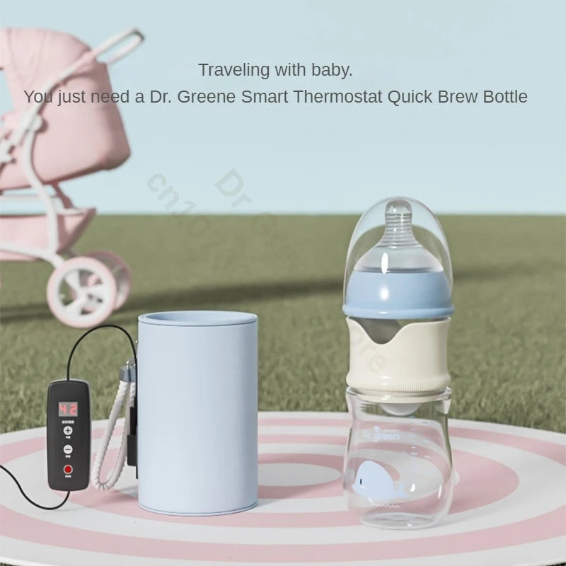 Dr.Green Newborn Baby Bottle Set, PPSU Smart Thermostat 150+240