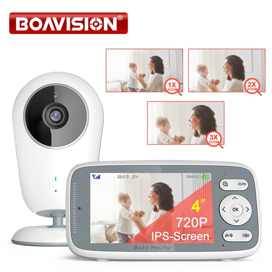 Baby Monitor 4.0 inch Camera 3X Digital Zoom Two Way Audio Auto Night Vision 720P HD Security